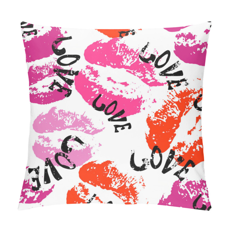 Personality  The Lips And The Words Love Seamless Pattern For Valentines Day Pillow Covers