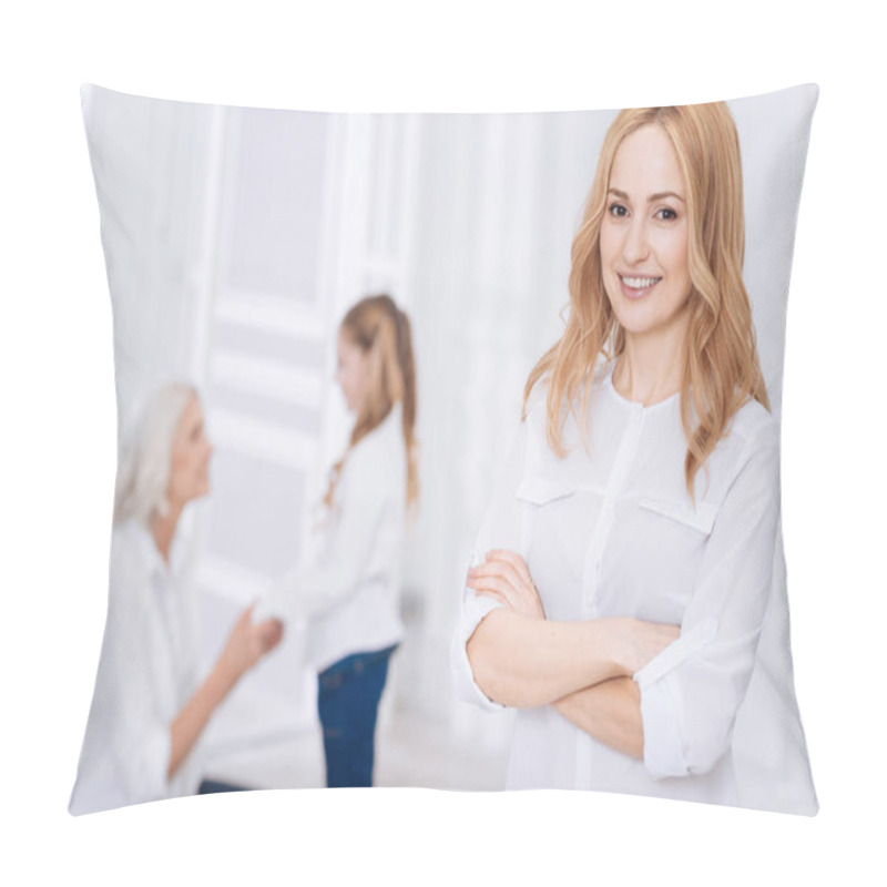 Personality  Beautiful Loving Mother Resting At Home Pillow Covers