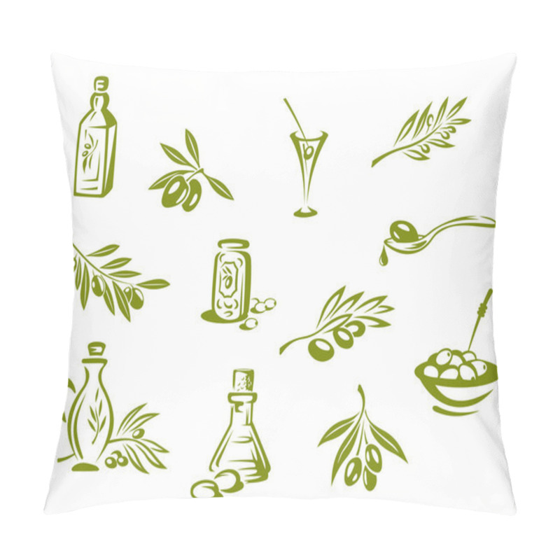 Personality  Green Olives And Organic Oil Pillow Covers