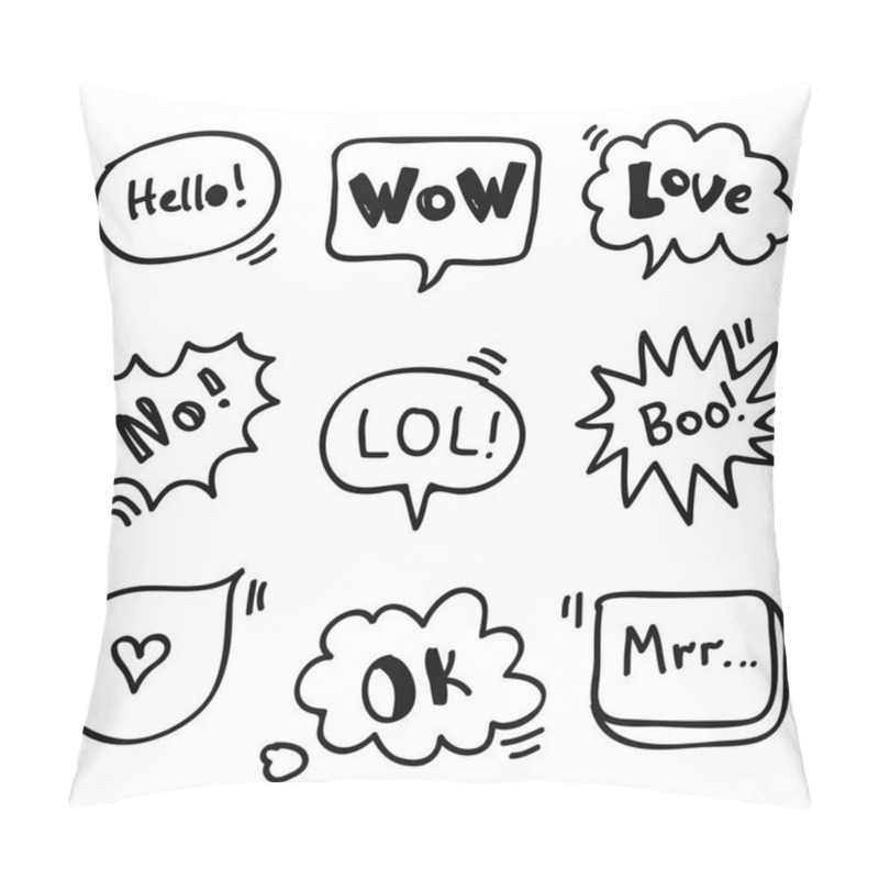 Personality  Quote Bubbles And Words Doodle Vector Set Pillow Covers