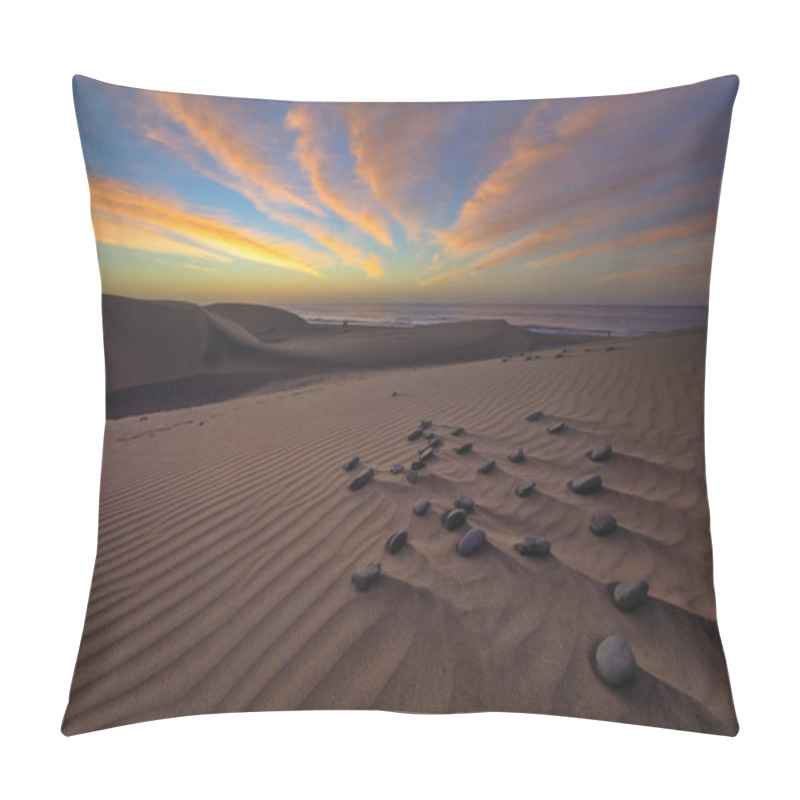 Personality  Famous Natural Park Maspalomas Dunes In Gran Canaria At Sunrise, Canary Island, Spain Pillow Covers