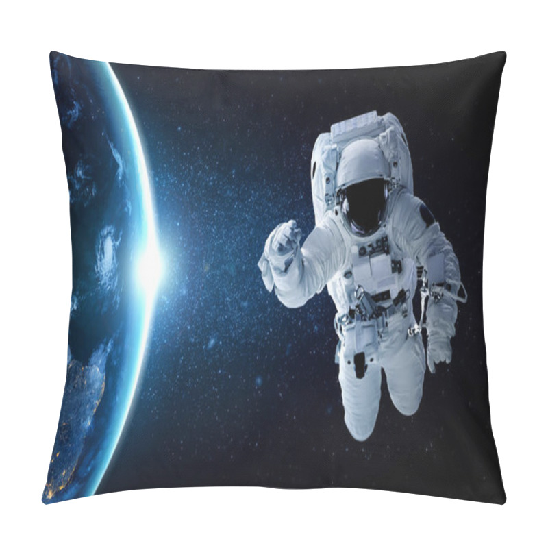 Personality  Astronaut Spaceman Do Spacewalk While Working For Space Station Pillow Covers