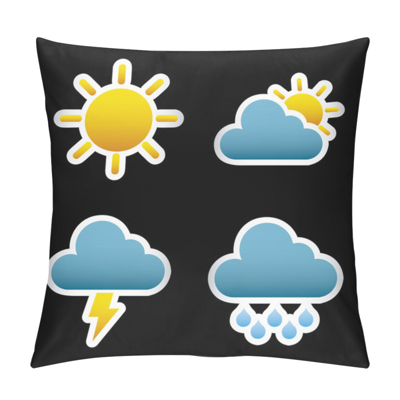 Personality  Weather Icons Drawing Pillow Covers