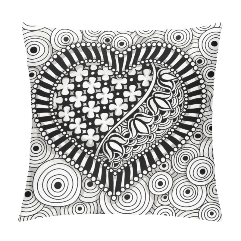 Personality  Vector Black And White Heart Pattern Pillow Covers