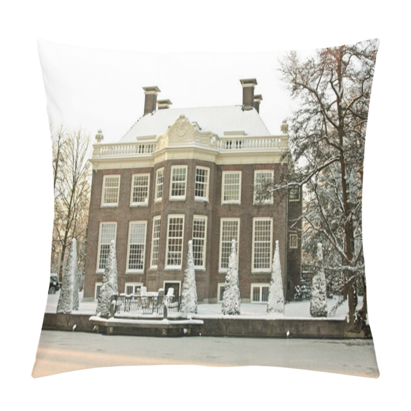 Personality  Late Medieval House In The Countryside From The Netherlands In Winter Pillow Covers