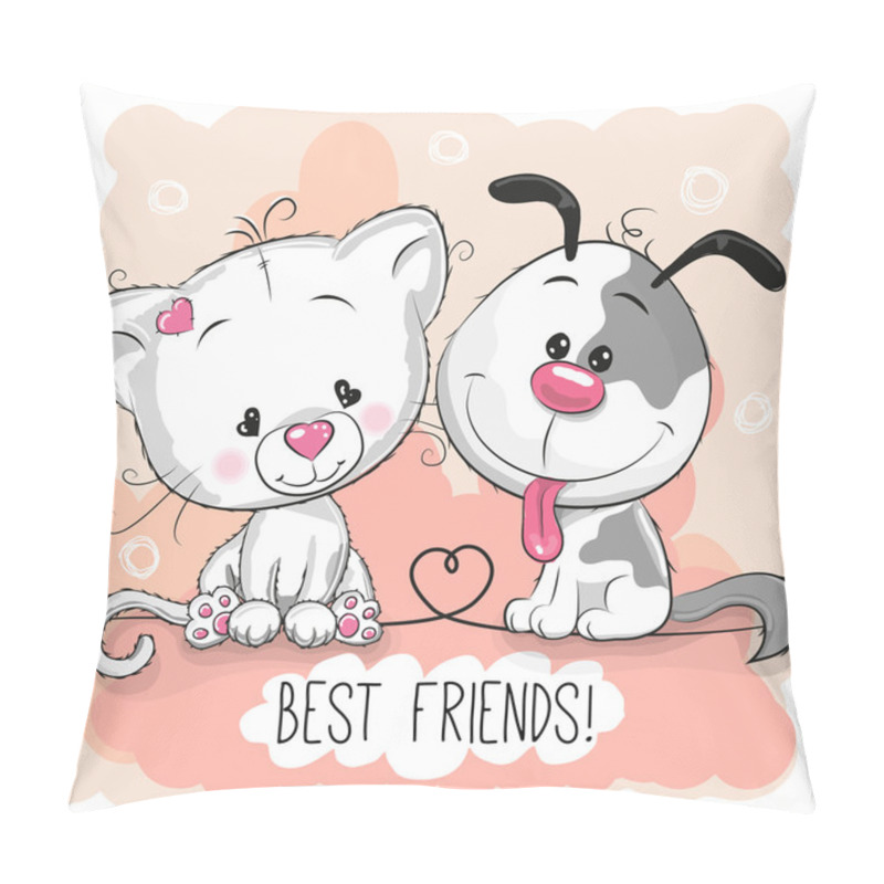 Personality  Cute Cat And Dog Pillow Covers