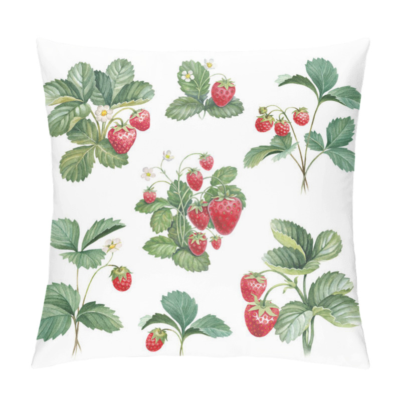 Personality  Branches Of Ripe Strawberries  Pillow Covers