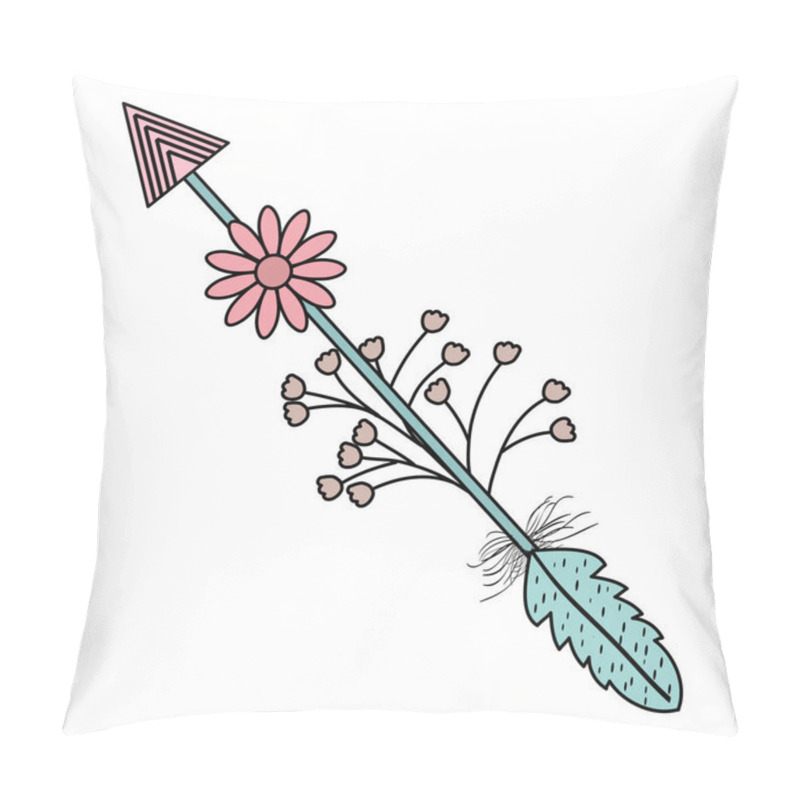 Personality  Bohemian Arrow With Feathers And Flowers Pillow Covers