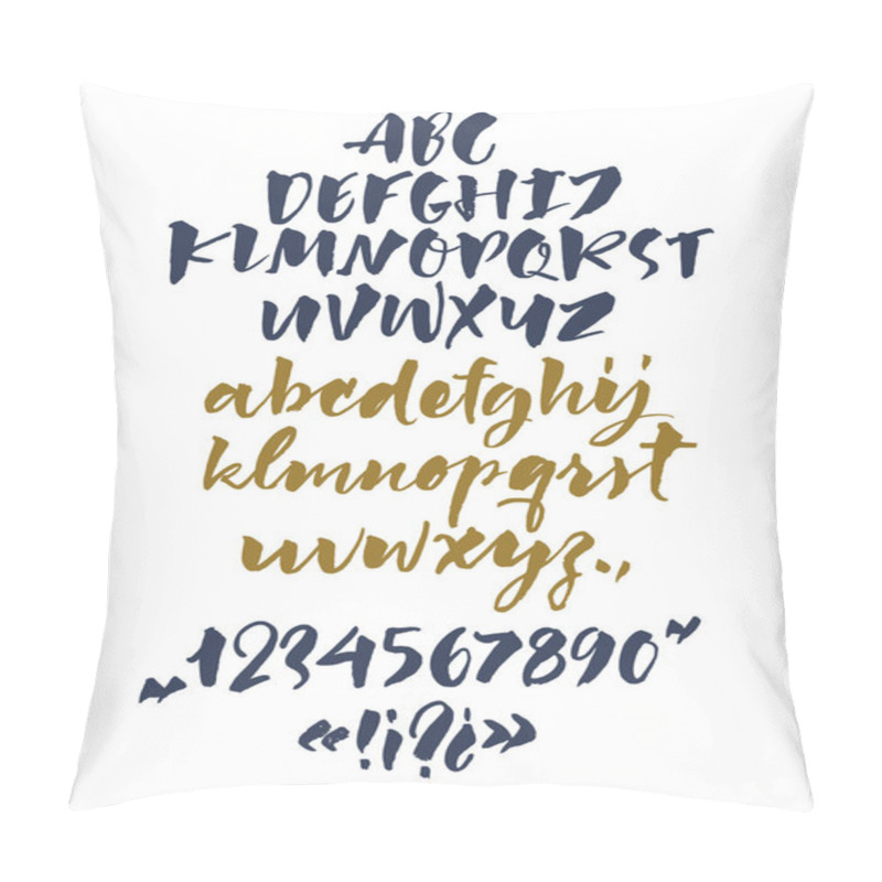 Personality  Handwritten Script Font. Brush Font. Uppercase, Numbers, Punctuation  Pillow Covers