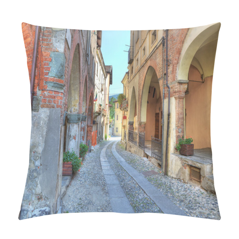 Personality  Old Narrow Street Among Ancient Houses In Avigliana, Italy. Pillow Covers