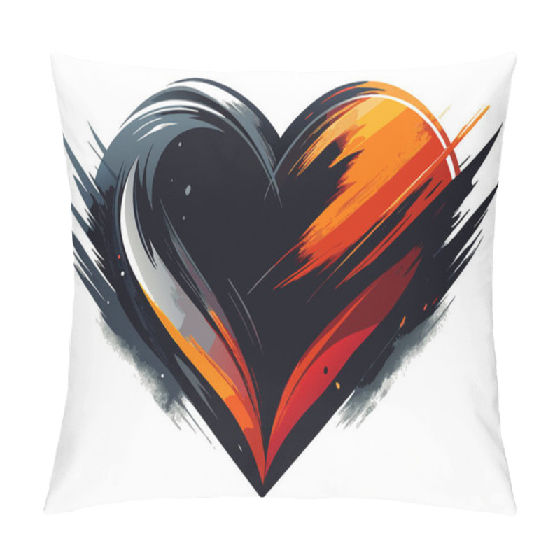 Personality  Vibrant Abstract Heart With Dynamic Shapes And Energy Pillow Covers