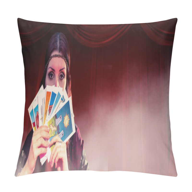 Personality  Portrait Of Fortune Teller Hiding Mouth Pillow Covers