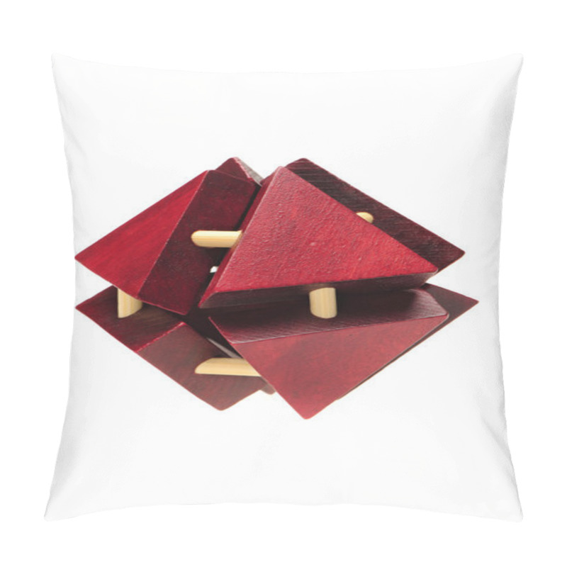 Personality  Wooden Puzzle Over White Background Pillow Covers