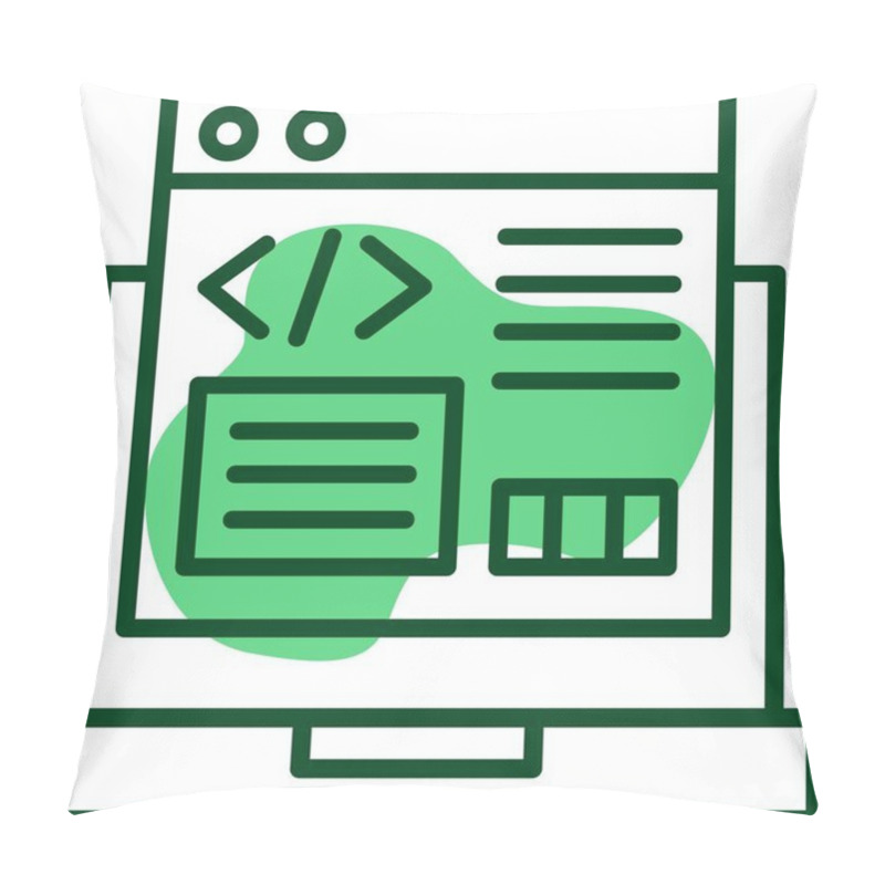 Personality  Code Refactoring Icon On Laptop Computer Screen, Vector Illustration Pillow Covers