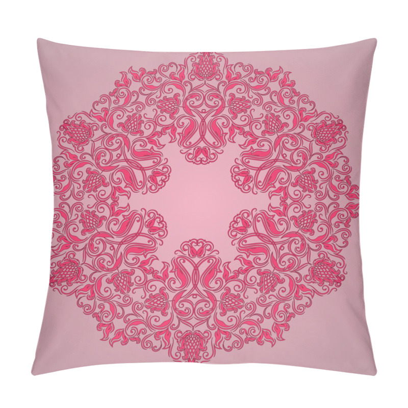 Personality  Ornamental Round Lace Pattern, Circle Background Pillow Covers