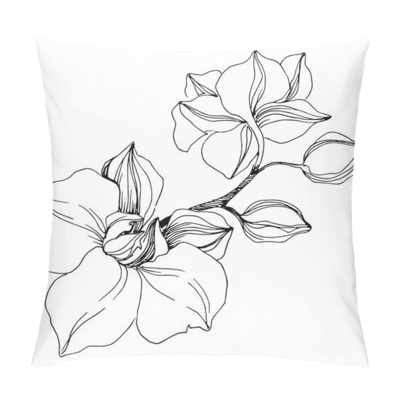 Personality  Vector Tropical Orchid Flower. Floral Botanical Flower. Isolated Illustration Element. Vector Wildflower For Background, Texture, Wrapper Pattern, Frame Or Border. Pillow Covers