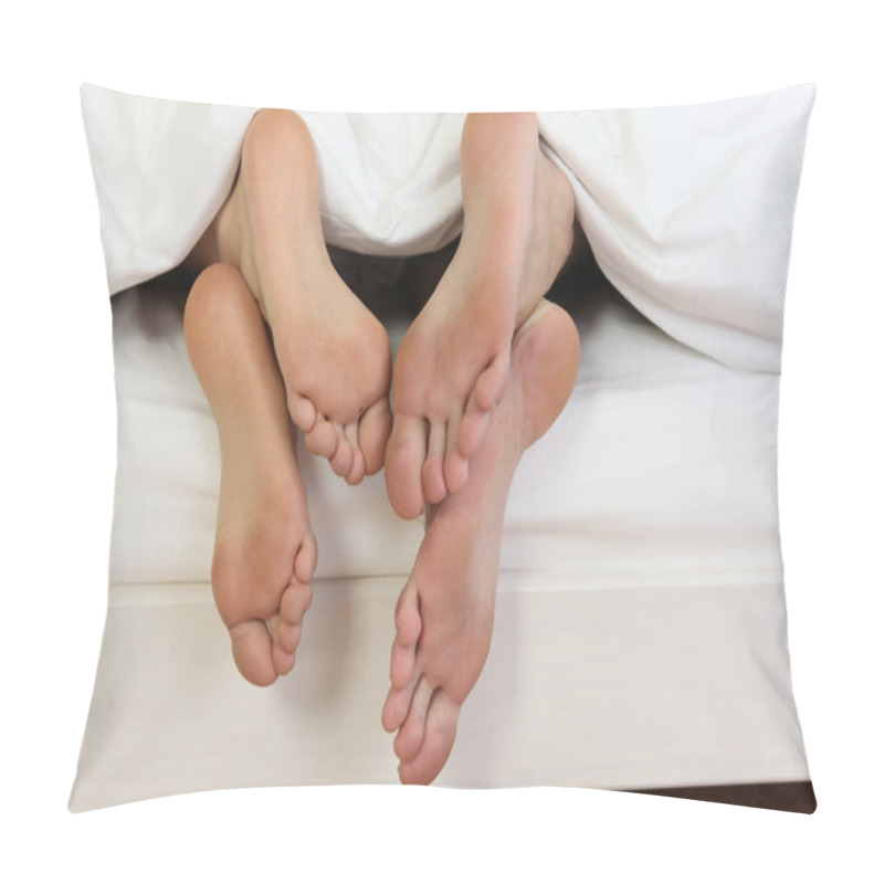 Personality  Bare Feet At The End Of A Bed Pillow Covers