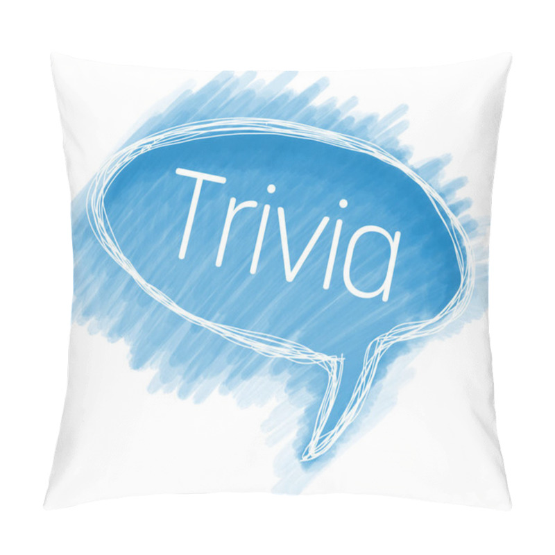 Personality  Trivia Text Written Over Blue Comment Symbol. Pillow Covers