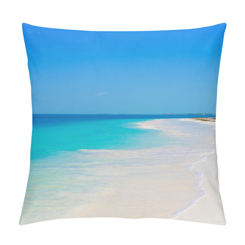 Personality  Perfect White Sandy Beach With Turquoise Water And Blue Sky. Amazing Picture Pillow Covers