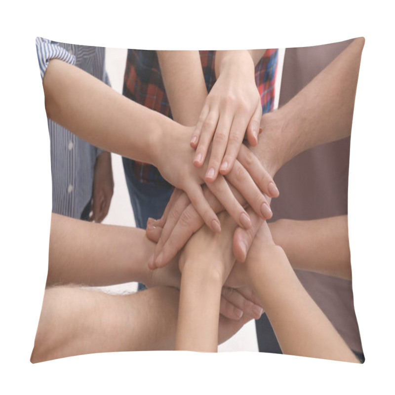 Personality  Young People Putting Hands Together  Pillow Covers