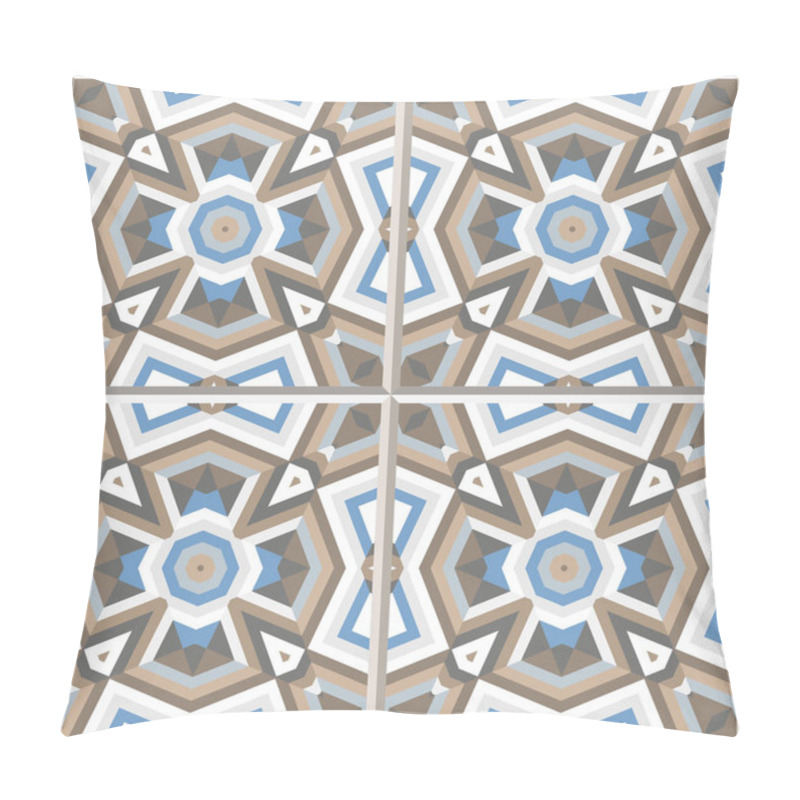 Personality  Portuguese Floor Tiles Design, Seamless Pattern Pillow Covers