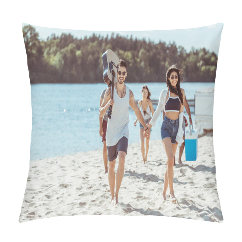 Personality  Interracial Couple Spending Time Together Pillow Covers