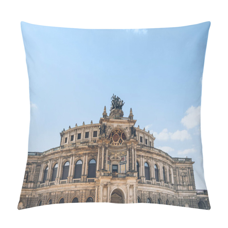 Personality  Low Angle View Of Beautiful Architecture Of Semperoper Opera House In Dresden, Germany Pillow Covers