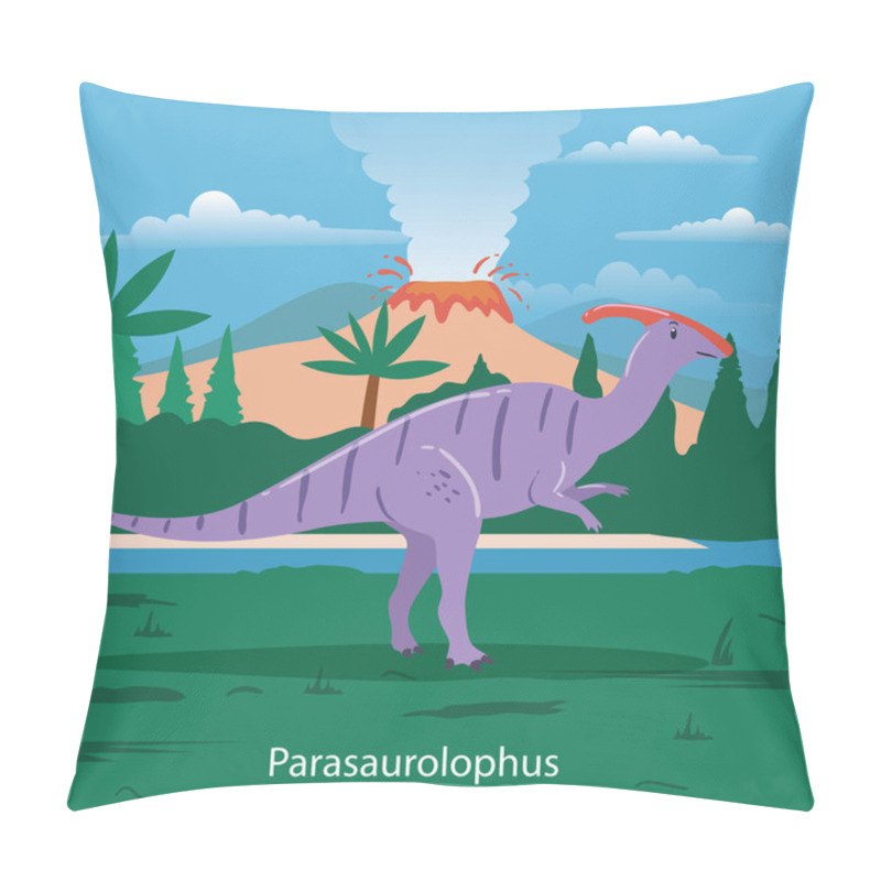 Personality   Parasaurolophus Prehistoric Animal Vector Illustration Pillow Covers