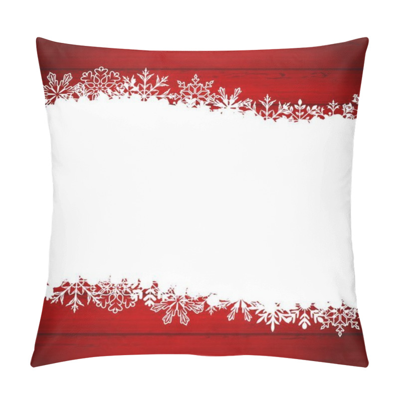 Personality  Illustration Christmas Frame Made Of Snowflakes With Copy Space For Your Text - Vector Pillow Covers