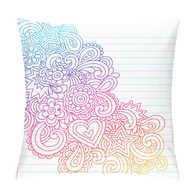 Personality  Flower Outline Doodles Groovy Psychedelic Vector Design Pillow Covers