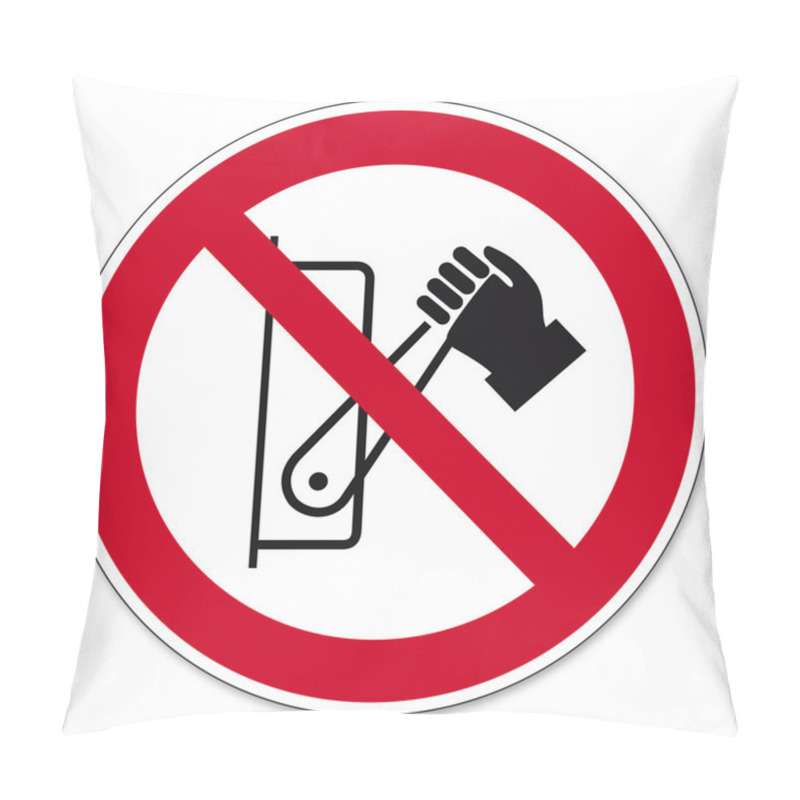 Personality  Prohibition Signs BGV Icon Pictogram Lever Pressing Prohibited Pillow Covers