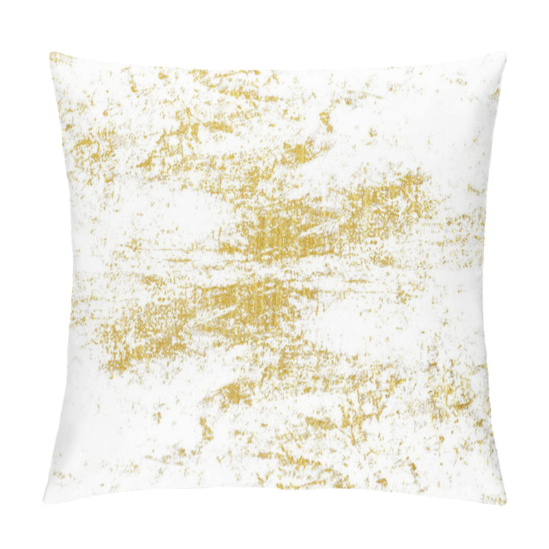 Personality  Gold Splashes Texture. Brush Stroke Design Element. Grunge Golden Background Pattern Of Cracks, Scuffs, Chips, Stains, Ink Spots, Lines Pillow Covers