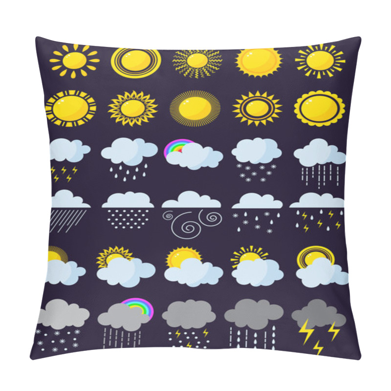 Personality  Weather Icons Vector Set. Pillow Covers