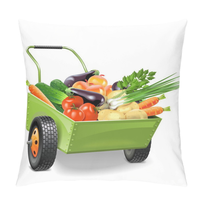 Personality  Vector Wheelbarrow With Vegetables Pillow Covers