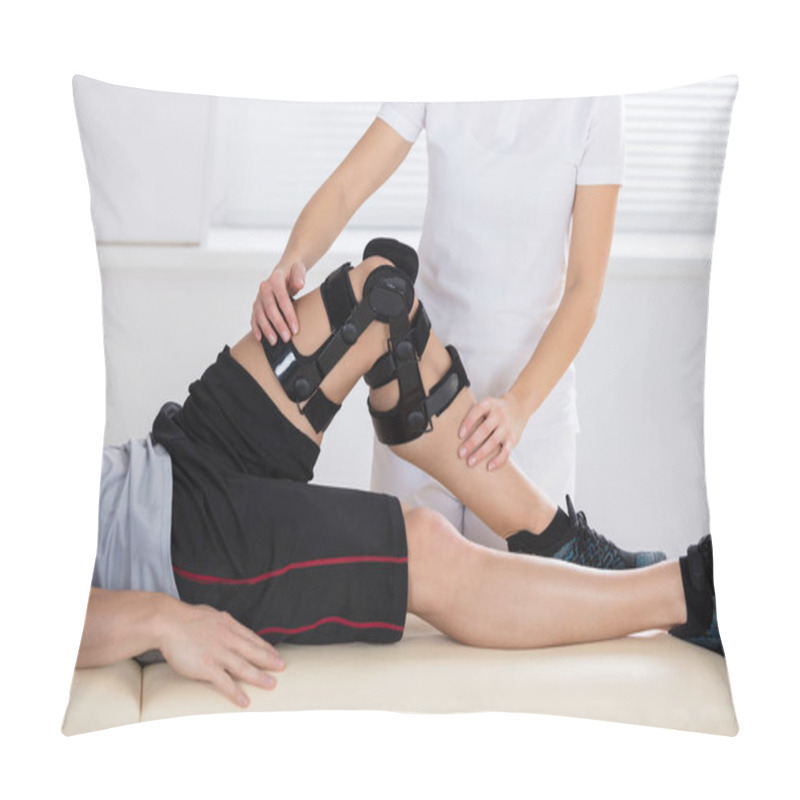 Personality  Physiotherapist Giving Leg Exercise Pillow Covers