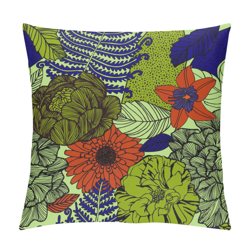 Personality  Bright Tropical Background With Exotic Plants.  Pillow Covers