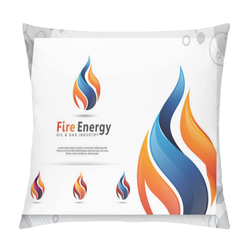 Personality  3d Flame Vector Logo Designs With Modern Concept Style As A Symbol Of Oil And Gas. Illustration Of Oil And Gas Use For Template Energy And Industry Company. Pillow Covers