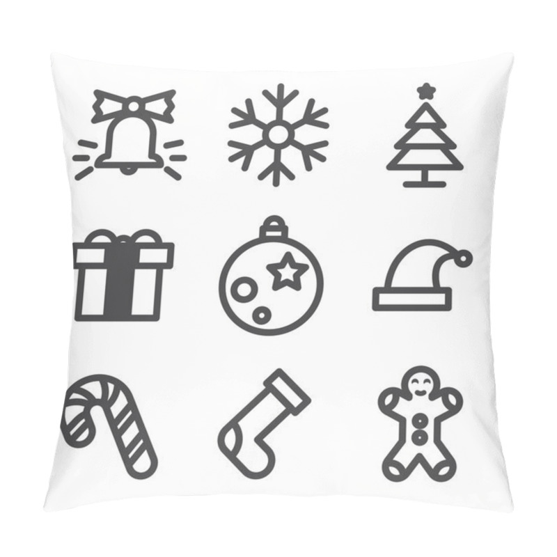 Personality  Christmas Icons On White Background Pillow Covers