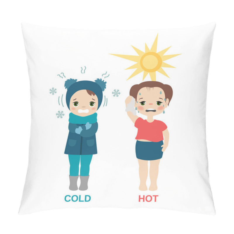 Personality  Hot And Cold Girl. Pillow Covers