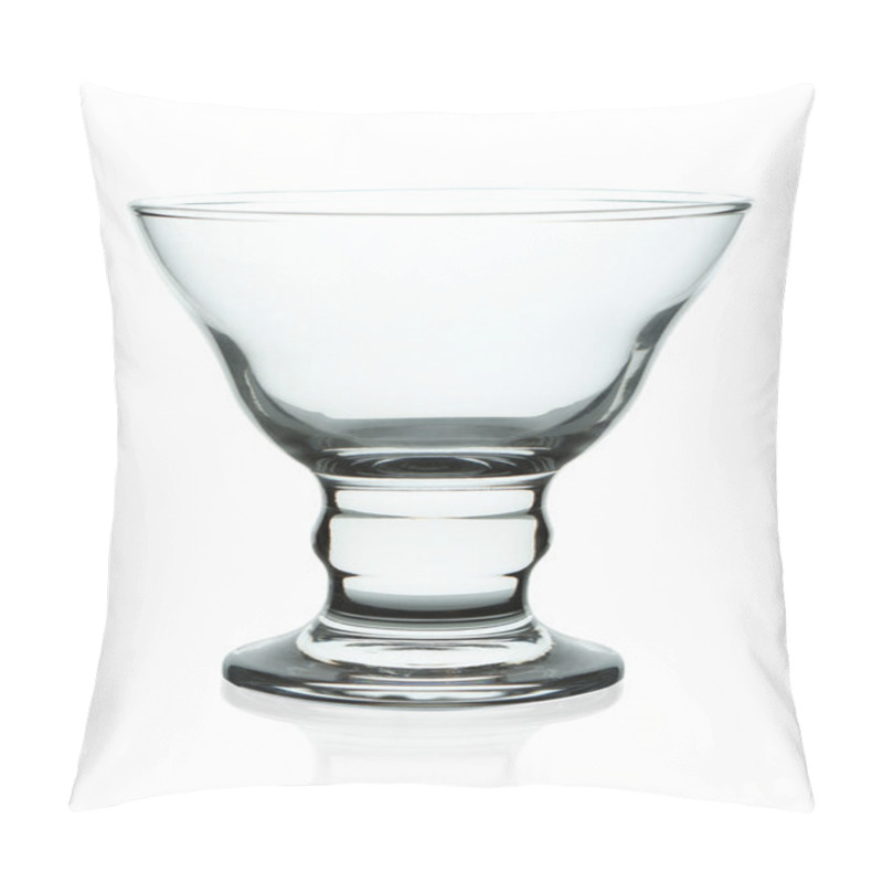 Personality  Empty Large Glass Vase For Ice Cream On A White Background. Pillow Covers