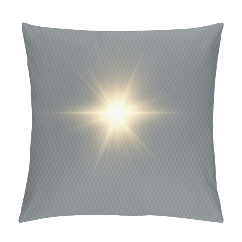 Personality  Golden Particles Of Light. Golden Light. Light Flare.Stars Isolated On Transparent Background. Pillow Covers