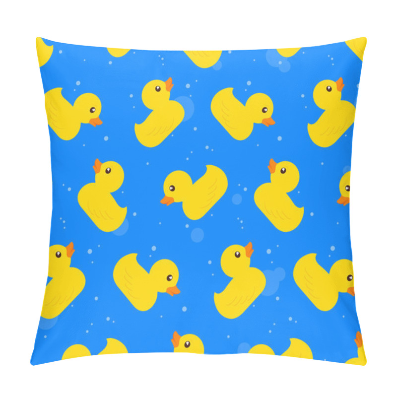 Personality  Seamless Background Pattern Of Yellow Rubber Ducks Pillow Covers