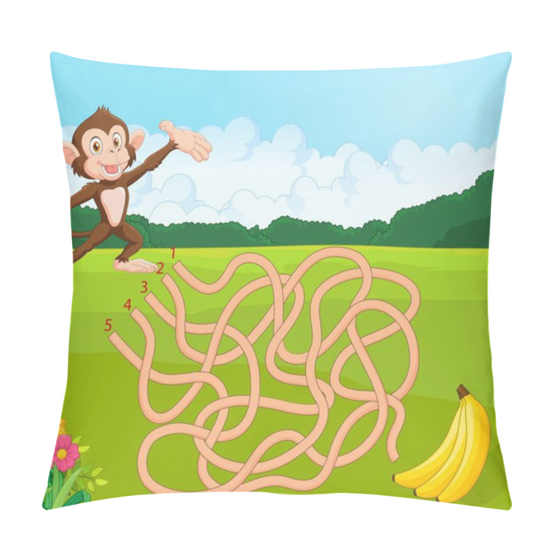 Personality  Maze Game For Kids With Monkey And Banana Pillow Covers