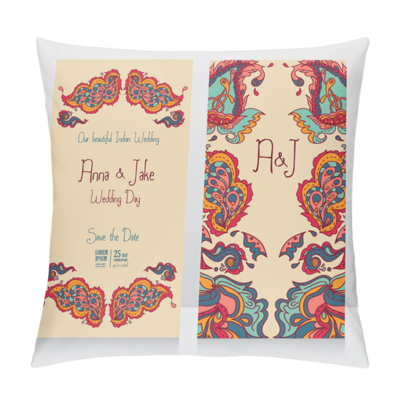 Personality  Template For Wedding Invitation In Indian Style Pillow Covers