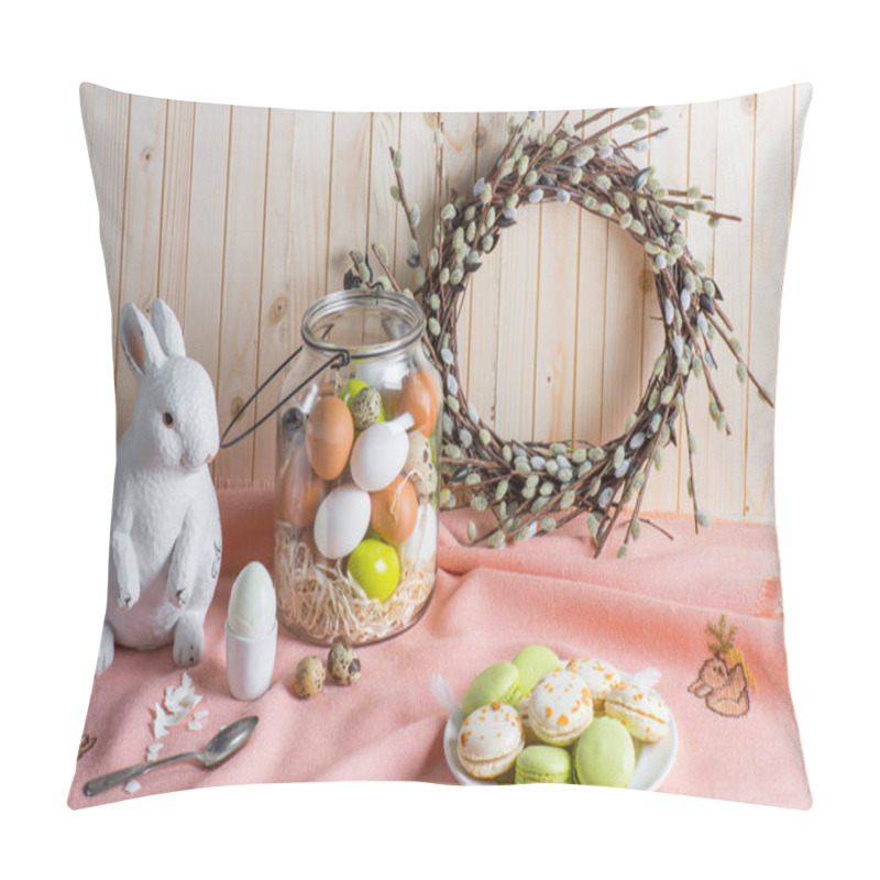 Personality  Easter Eggs And Macarons Pillow Covers