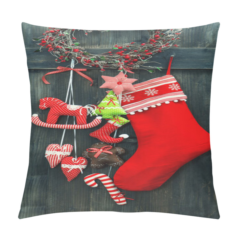 Personality  Christmas Stocking And Handmade Toys Hanging Pillow Covers