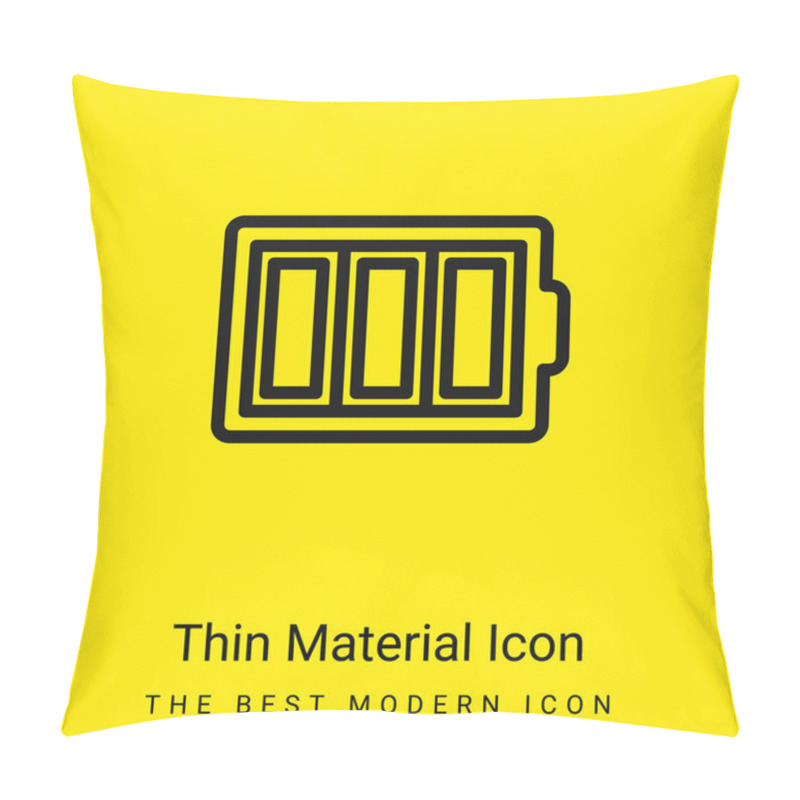 Personality  Battery Thin Outline Symbol In A Circle Minimal Bright Yellow Material Icon Pillow Covers