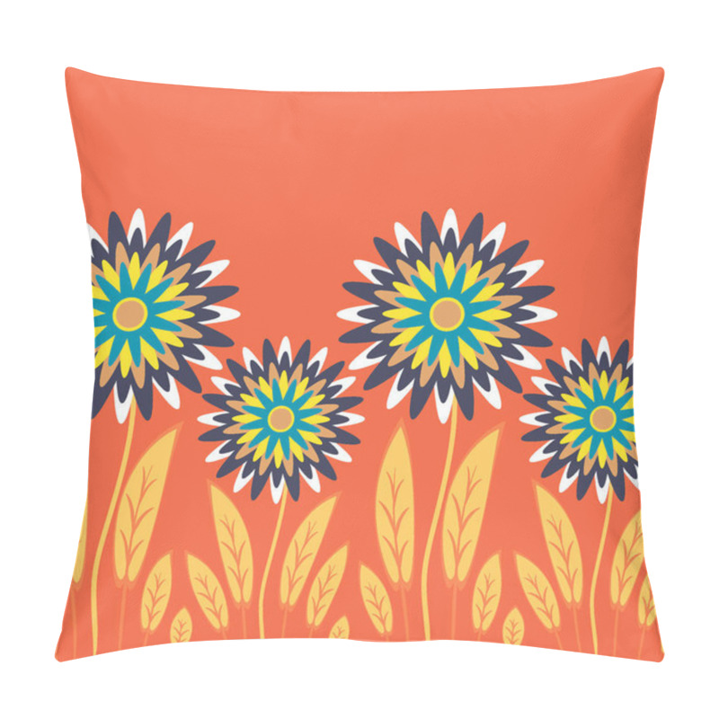 Personality  Endless Pattern On A Square Background - Stylized Magical Flowers, Summer Flower Glade - Graphics. A Fabulous World. Surreal. Design Elements Pillow Covers