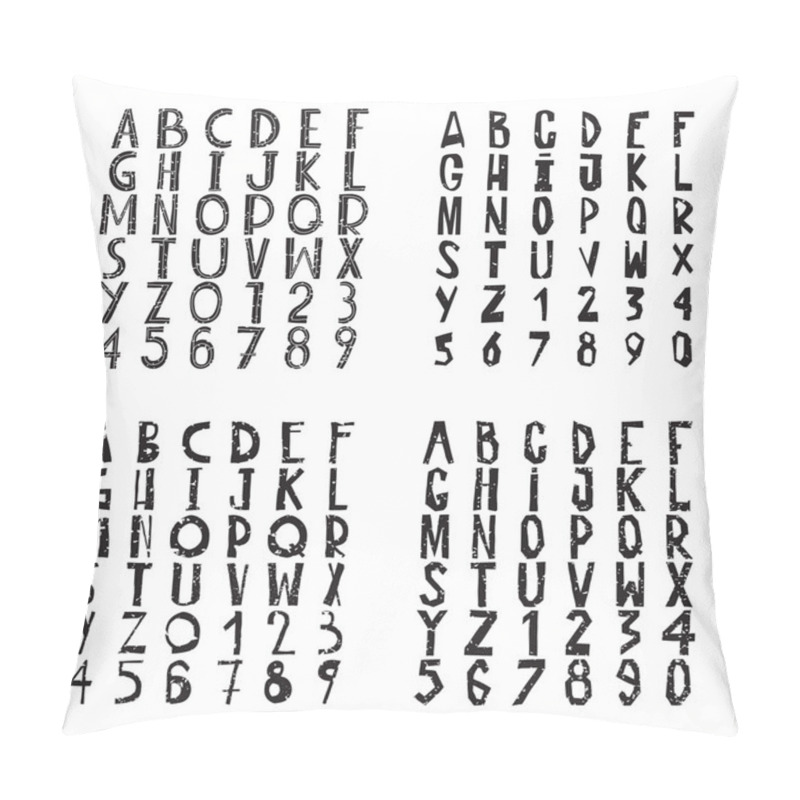 Personality  Fonts Collection With Rough Grungy Decorative Alphabet   Pillow Covers