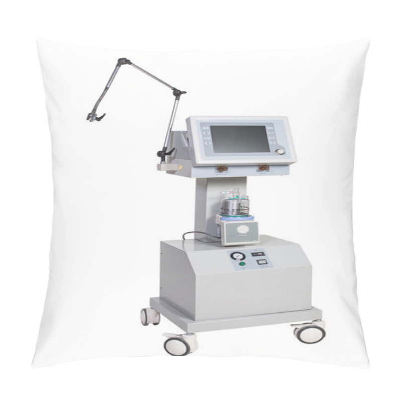 Personality  Modern Hospital Medical Equipment Apparatus For Artificial Lung Ventilation Isolated On White Pillow Covers